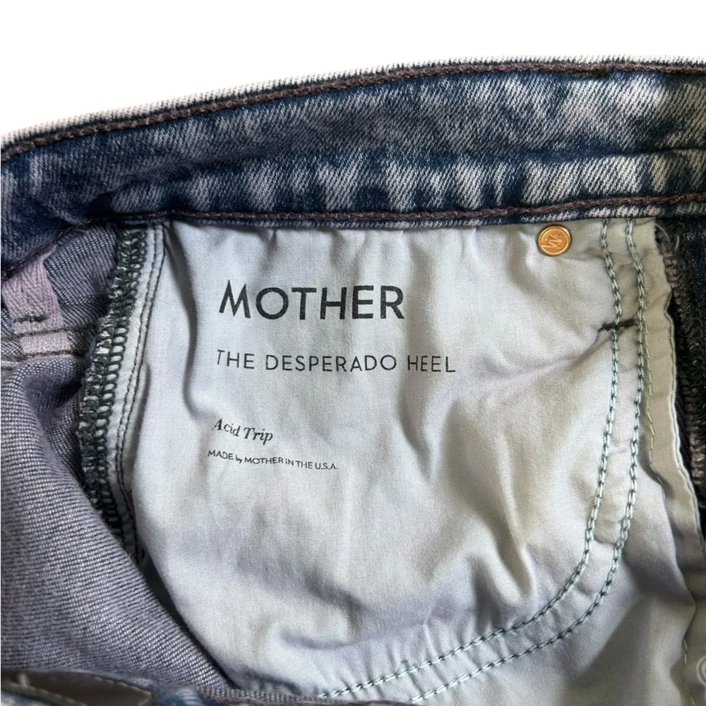 MOTHER The Desperado Heel Paisley Purple High Rise Flare Jeans 25 Retro - Picture 4 of 16